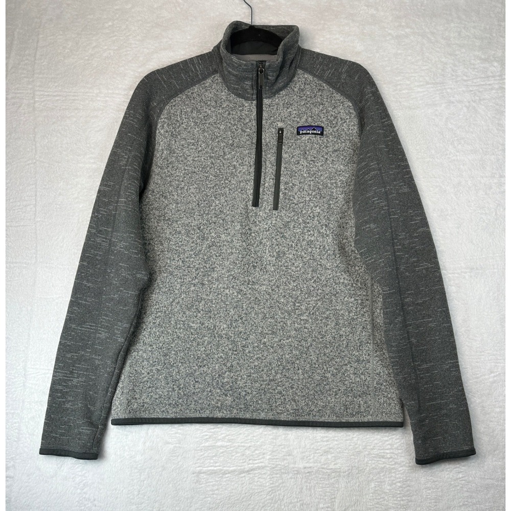 Patagonia Better Sweater 1/4 Zip Pullover Mens Size M Grey Heather Fleece Pocket